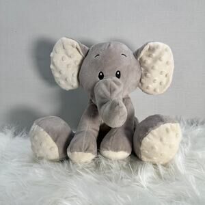 Hugfun International Gray Elephant Plush Toy 10 Inch Soft Neutral Nursery